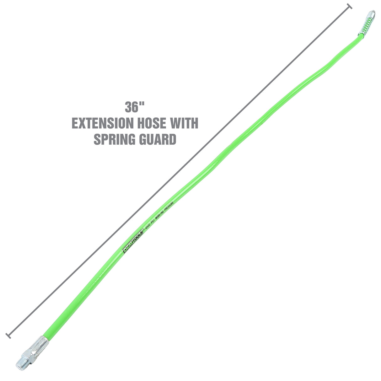 OEMTOOLS 87222 36in. Grease Hose with Spring Guard - 1/8in. NPT Additional Image 1