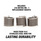 OEMTOOLS 25627 Thread Repair Insert - Metric M6 - 1 (10 Piece) Additional Image 1