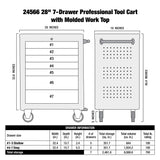 OEMTOOLS 24566 Professional 28in. 7 Drawer Tool Cart Additional Image 8