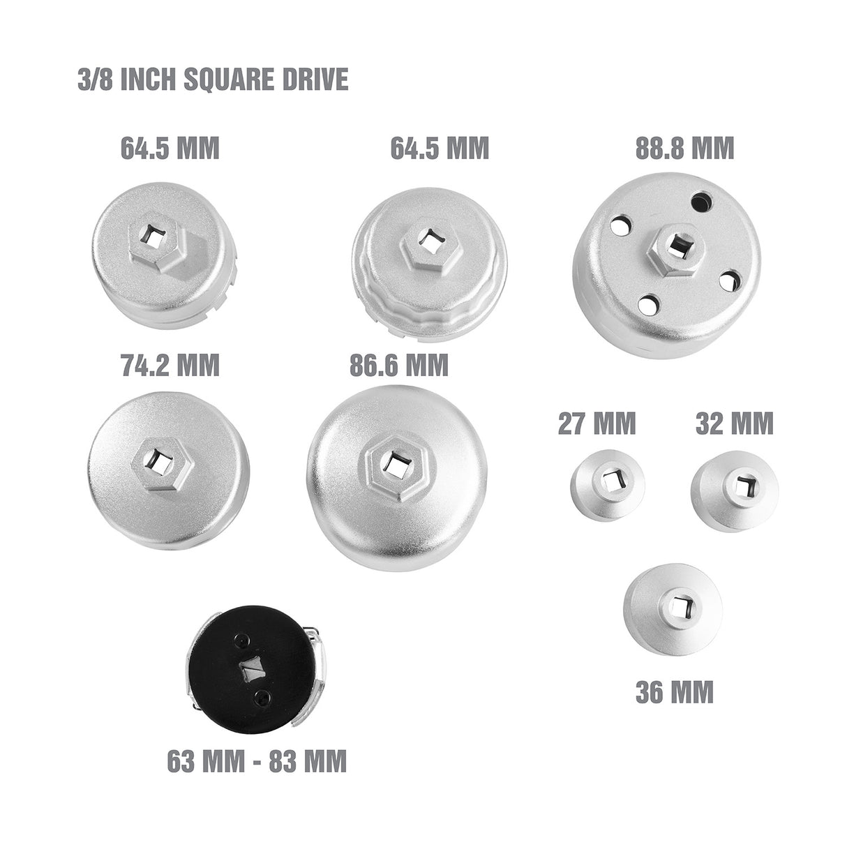 OEMTOOLS 27199 9 Piece Oil Filter Cap Wrench Set Additional Image 2