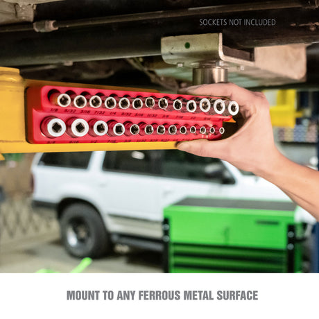 OEMTOOLS 22489 6 Pack Set Metric and SAE Magnetic Socket Tray Set - Red and Blue Additional Image 6
