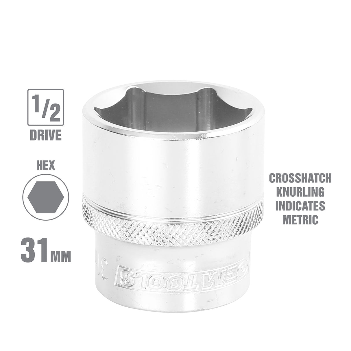 OEMTOOLS 22411 31 mm 1/2 Inch Drive Socket Additional Image 1