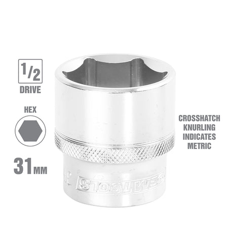 OEMTOOLS 22411 31 mm 1/2 Inch Drive Socket Additional Image 1