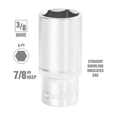 OEMTOOLS 22350 3/8 Inch Drive Deep Socket (7/8 Inch) Additional Image 1