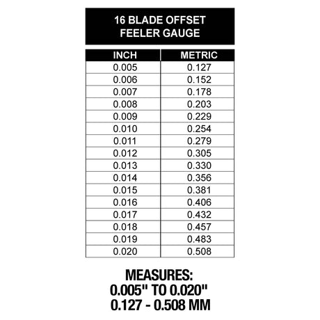 OEMTOOLS 25349 Offset Feeler Gauge with 16-Blade Additional Image 5