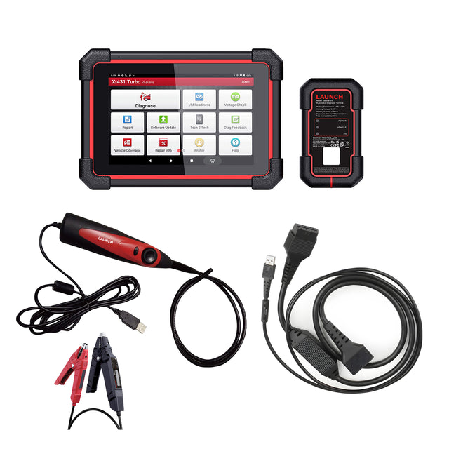Launch X-431 Turbo III, BST-360 Battery Tester, Bi-Lateral DoIP Cable, & VSP-600 USB Video Scope Bundle Main Image