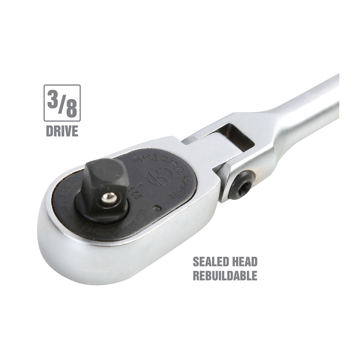 OEMTOOLS 22912 3/8 Inch Drive Ratchet with Long Handle and Flexible Head (11-1/2 Inch) Additional Image 2