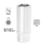 OEMTOOLS 22265 1/4 Inch Drive Deep Socket (9/16 Inch) Additional Image 1