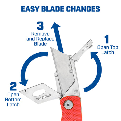Sheffield 12614 Folding Lock Back® Utility Knife - Red Additional Image 7