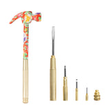 GreatNeck HA104005 5 in 1 Pink Floral Hammer and Screwdriver Set Main Image