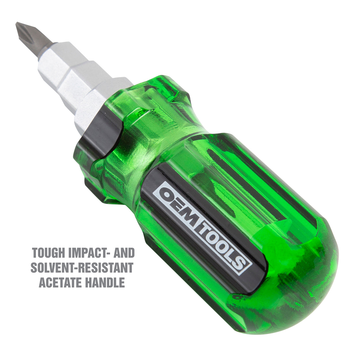 OEMTOOLS 22592 Stubby 6-in-1 Screwdriver W/ Acetate Handle Additional Image 5