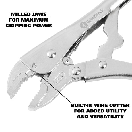 GreatNeck LP7CR 7 Inch Curved Jaw Locking Pliers Additional Image 2