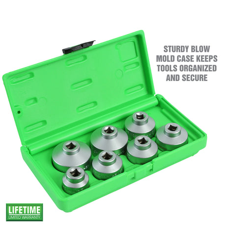 OEMTOOLS 27197 7 Piece 3/8 Inch Drive Oil Filter Cap Removal Socket Set Additional Image 1
