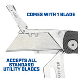 Sheffield 12613 Folding Lock Back® Utility Knife - Black Additional Image 2