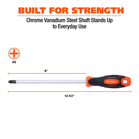GreatNeck 21833 #4 x 8in. Phillips Screwdriver Additional Image 4