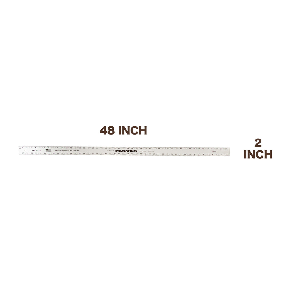 Mayes 10209 Aluminum Straight Edge Ruler (48 x 2 Inch) Additional Image 1