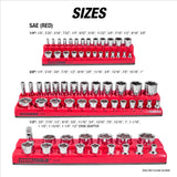 OEMTOOLS 22484 3 Piece Magnetic Socket Tray Set - Red, SAE Additional Image 2
