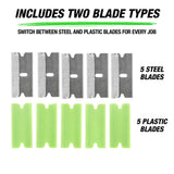 OEMTOOLS 26502 Folding Safety Scraper W/ 5 Plastic + 5 Steel Blades Additional Image 2