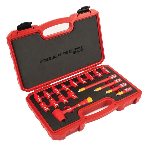 Titan 66100 18 Pc. 1/4 in. Dr. VDE Insulated Socket Set Main Image
