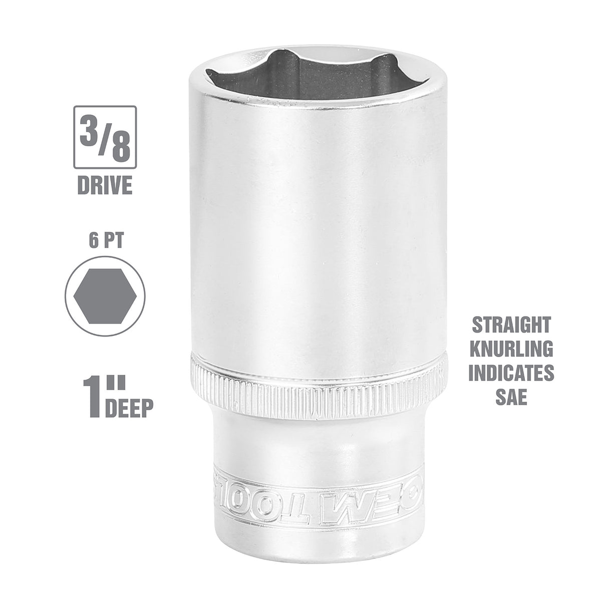 OEMTOOLS 22351 3/8 Inch Drive Deep Socket (1 Inch) Additional Image 1
