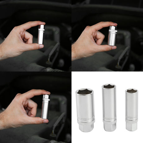 OEMTOOLS 3/8in. Drive 6 Pt. Magnetic Spark Plug 3 Piece Socket Set 5/8in., 9/16in., 13/16in. Additional Image 6