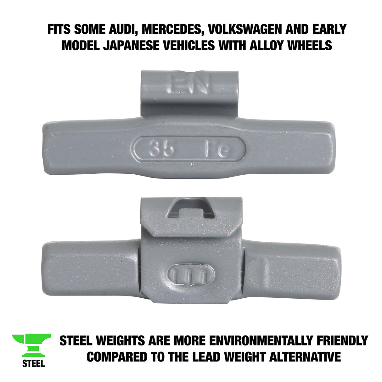 OEMTOOLS 23282 35 gm. EN Style Steel Wheel Weight - 1 Box of 25 Additional Image 1