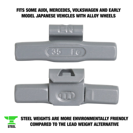 OEMTOOLS 23282 35 gm. EN Style Steel Wheel Weight - 1 Box of 25 Additional Image 1