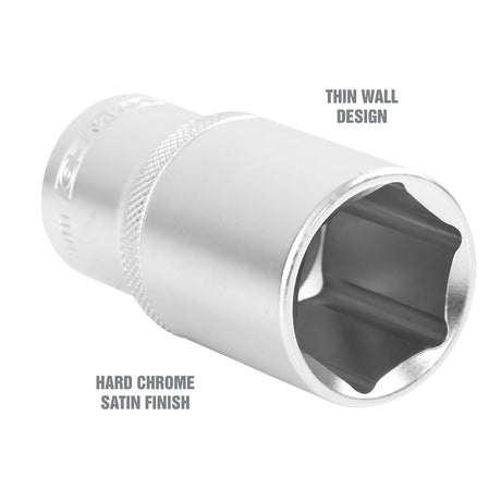 OEMTOOLS 22458 1/2 Inch Drive 6 Pt. Deep Wall Socket (30 mm) Additional Image 2