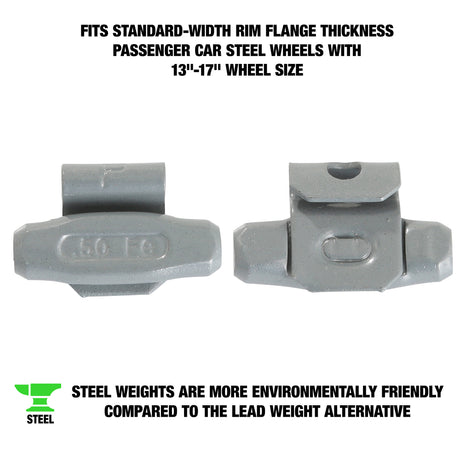 OEMTOOLS 23223 0.50 Oz. P Style Steel Wheel Weight - 1 Box of 25 Additional Image 1