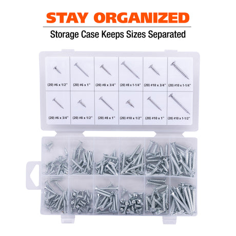 GreatNeck 68225 240-Piece Self-Tapping Wood Screw Assortment Additional Image 5