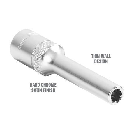 OEMTOOLS 22266 1/4 Inch Drive 6 Pt. Deep Socket (4 mm) Additional Image 2