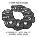 OEMTOOLS 26528 10 Piece Cut Off Wheel Set with Mandrel Additional Image 1