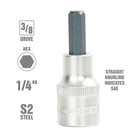 OEMTOOLS 22864 3/8 Inch Drive Hex Bit Socket (1/4 Inch) Additional Image 1
