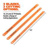 GreatNeck 74017 10in. Bi-Metal Hacksaw Blade Assorted 3-Pack Additional Image 1