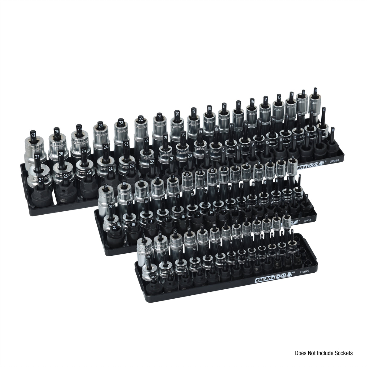 OEMTOOLS 22338 3 Piece 3 Post Socket Tray Set – Metric Additional Image 1