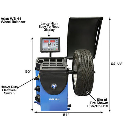 Atlas Equipment ATETCWB-COMBO2-FPD TC289 Rim Clamp Tire Changer + WB41 Wheel Balancer Combo Package Additional Image 3