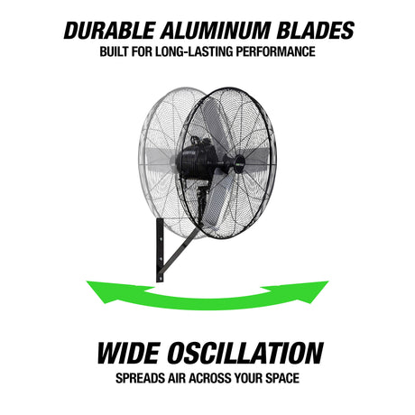 OEMTOOLS 34883 24in. Oscillating Wall Mount Fan Additional Image 3