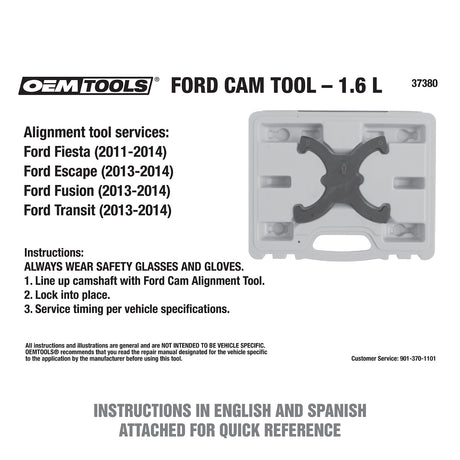 OEMTOOLS 37380 Ford Cam Tool - 1.6 L Additional Image 5