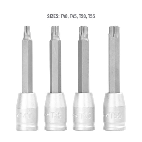 OEMTOOLS 25418 4 Piece Long Star Socket Set (3/8 Inch Drive) Additional Image 2