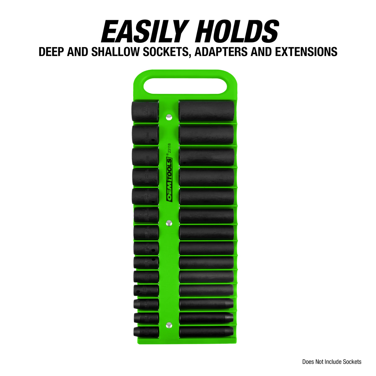 OEMTOOLS 23117 Portable Magnetic Socket Organizer 3/8in. Drive - Green Additional Image 5