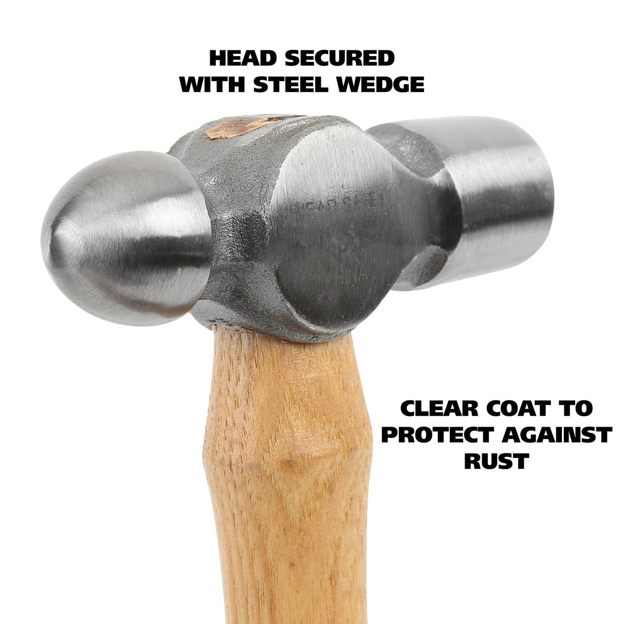 GreatNeck BP24 Ball Peen Hammer (24 Oz.) with Hickory Handle Additional Image 2