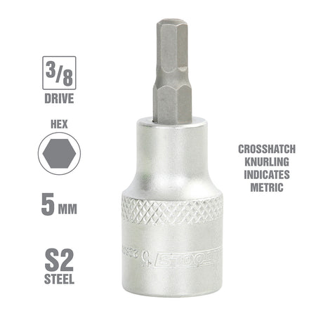 OEMTOOLS 22830 3/8 Inch Drive Hex Bit Socket (5 mm) Additional Image 1