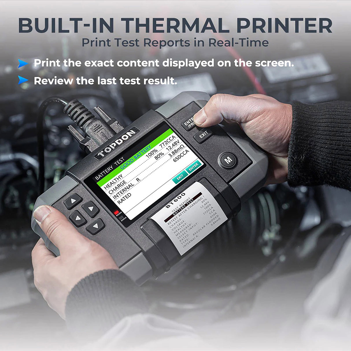Topdon BT600 Battery Tester With Printer Additional Image 3