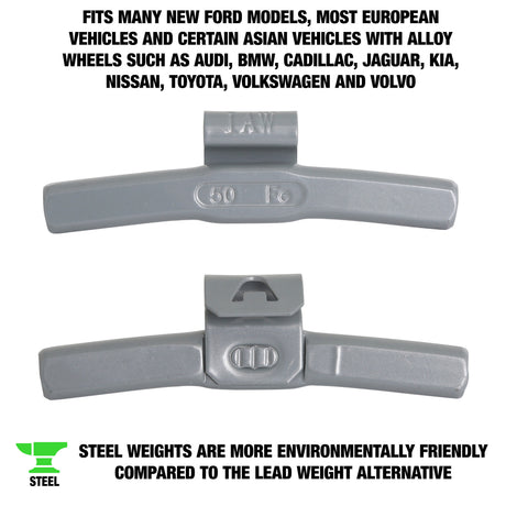 OEMTOOLS 23297 50 gm. IW Style Steel Wheel Weight- 1 Box of 25 Additional Image 1