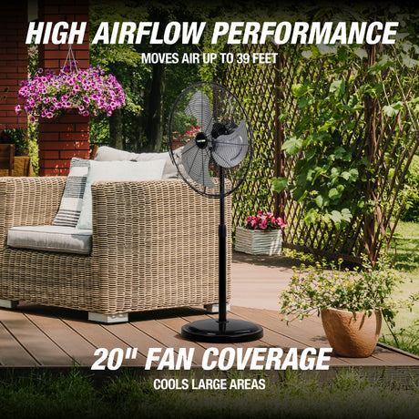 OEMTOOLS 34887 20 Inch Oscillating Pedestal Fan Additional Image 1