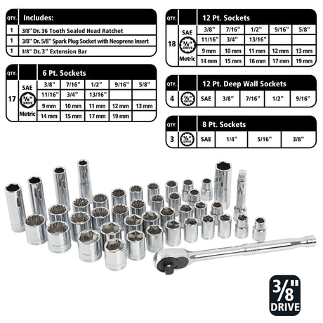 GreatNeck HC82U 82-Piece Multi-Drive Mechanic's Tool Set - SAE and Metric Additional Image 4