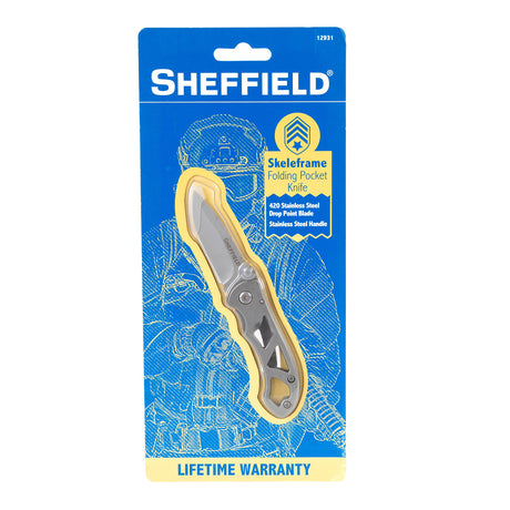 Sheffield 12931 Alloy Series Skeleframe 2.25in. Drop-Point Folding Knife Additional Image 5