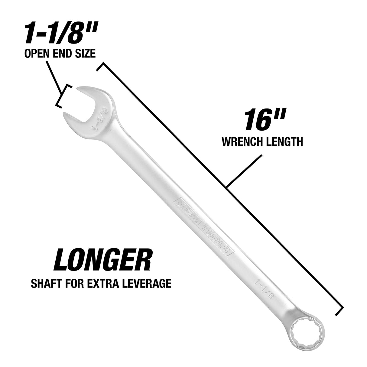 OEMTOOLS 22044 1-1/8 Inch Combination Wrench (SAE) Additional Image 2