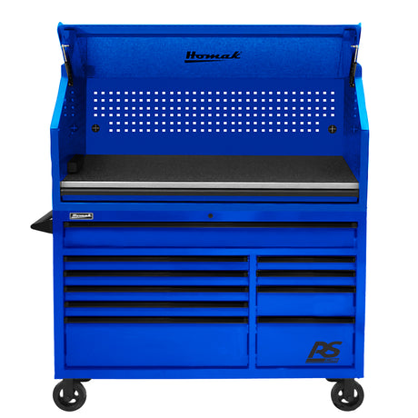 Homak 54in. RS Pro 10 Drawer Roller Cabinet-Blue Additional Image 1