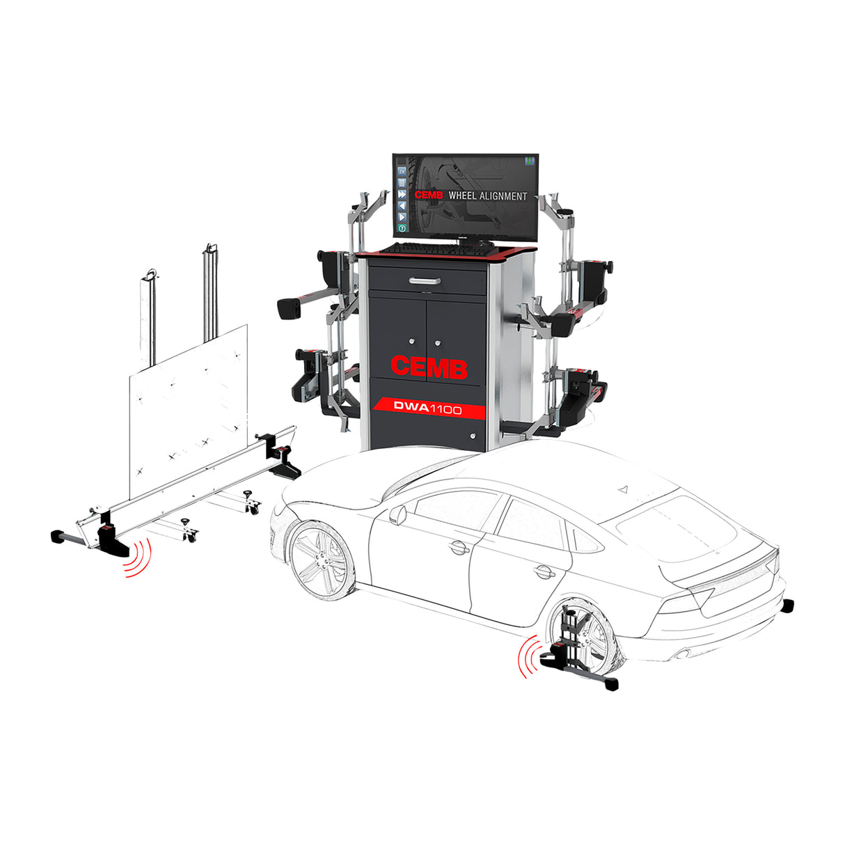 CEMB DWA1100ADAS 8-Sensor Wireless CCD Wheel Alignment System With ADAS Calibration Assistance Aid Main Image